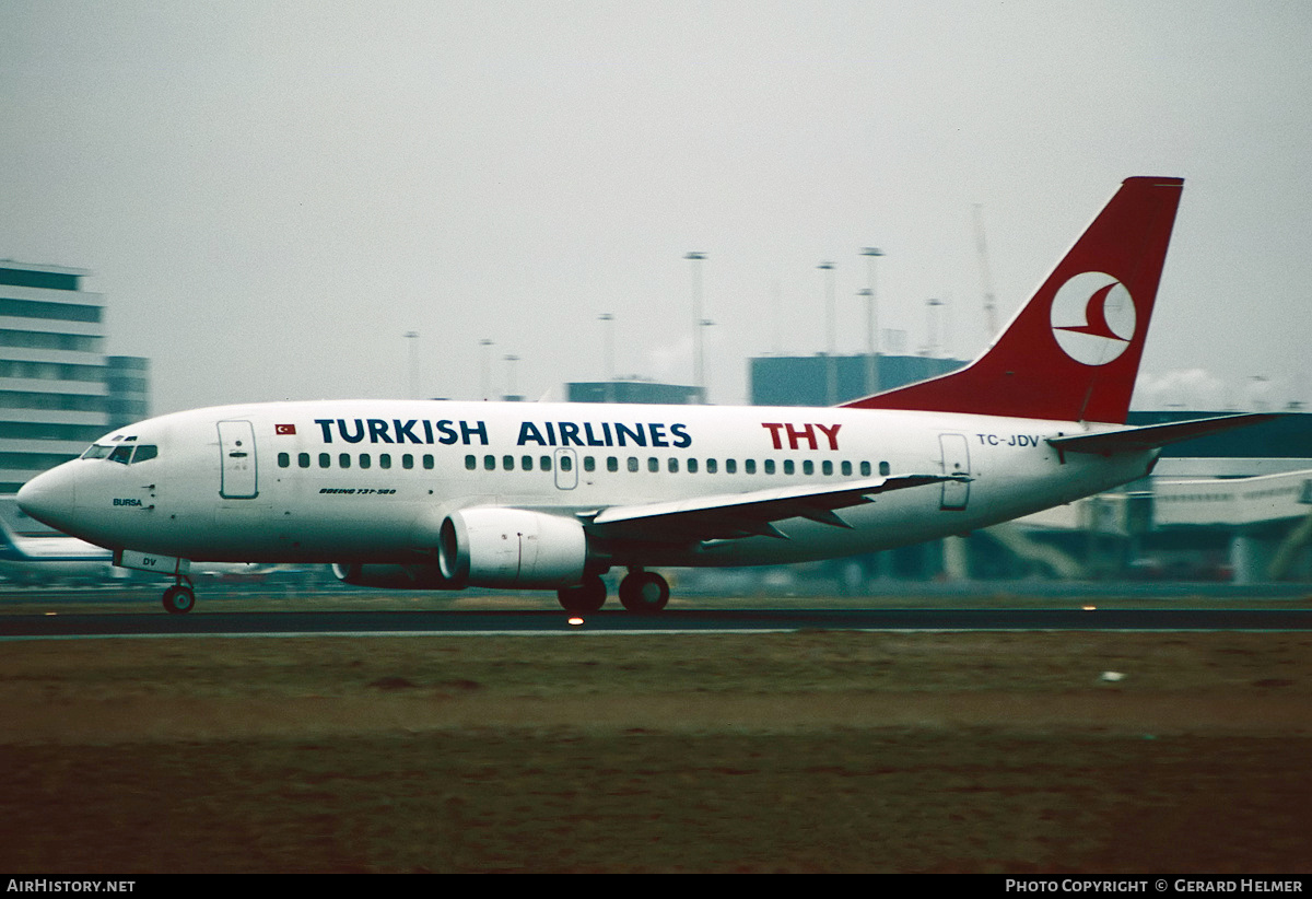 Aircraft Photo of TC-JDV | Boeing 737-5Y0 | THY Türk Hava Yolları - Turkish Airlines | AirHistory.net #395960