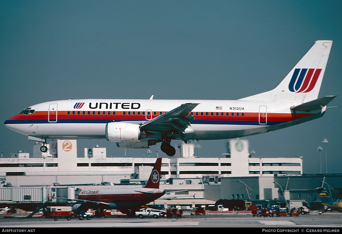 Aircraft Photo of N312UA | Boeing 737-322 | United Airlines | AirHistory.net #395964