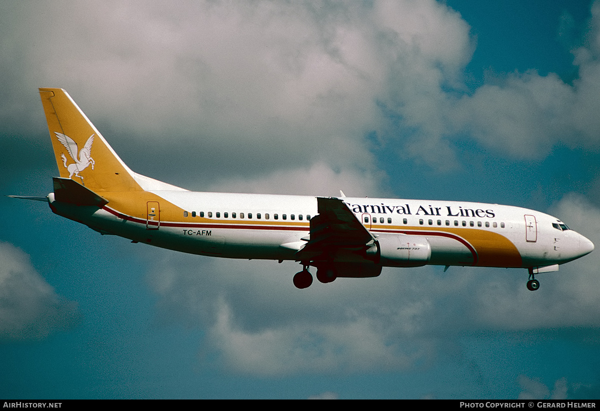Aircraft Photo of TC-AFM | Boeing 737-4Q8 | Carnival Air Lines | AirHistory.net #395966