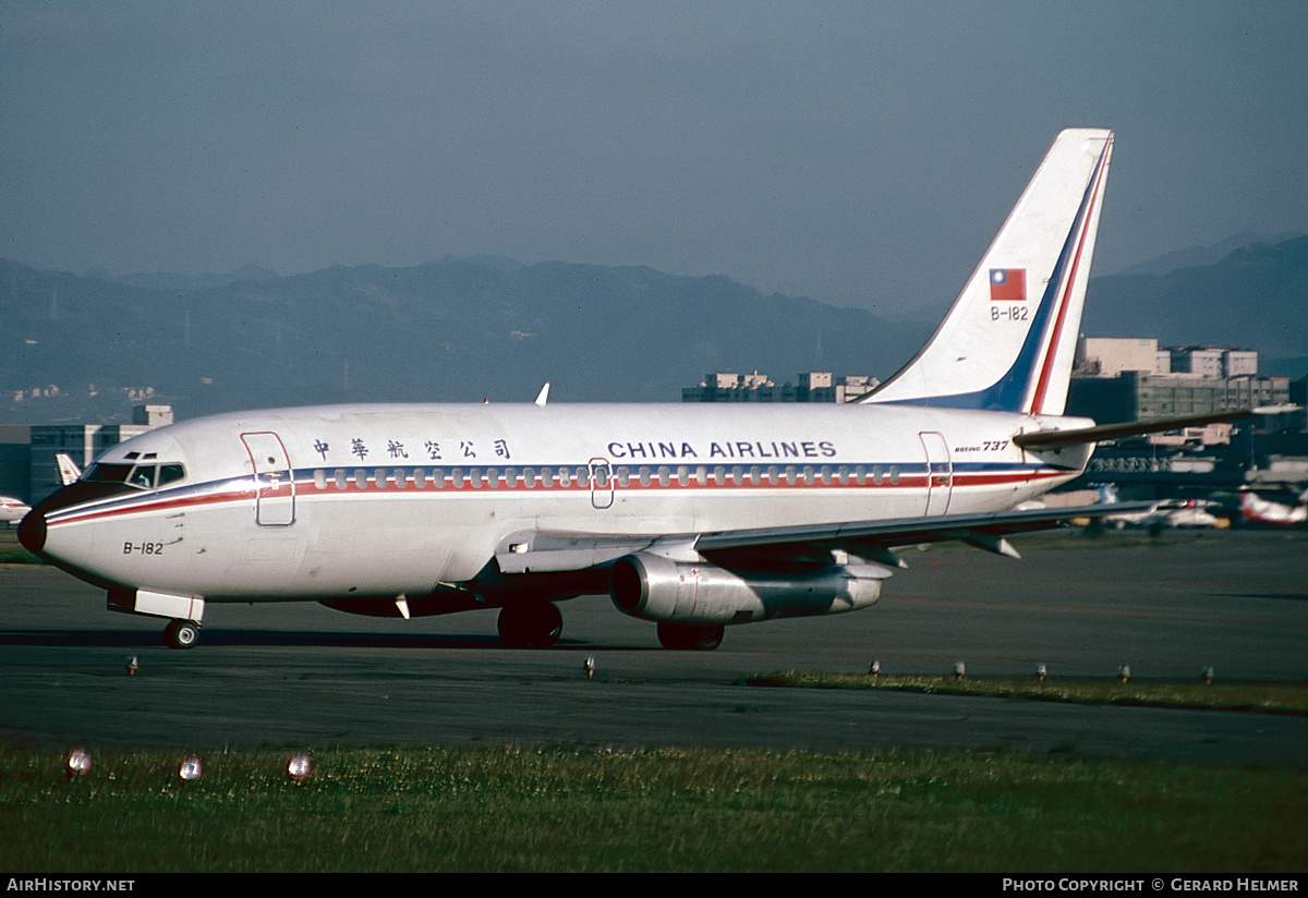 Aircraft Photo of B-182 | Boeing 737-209/Adv | China Airlines | AirHistory.net #395985