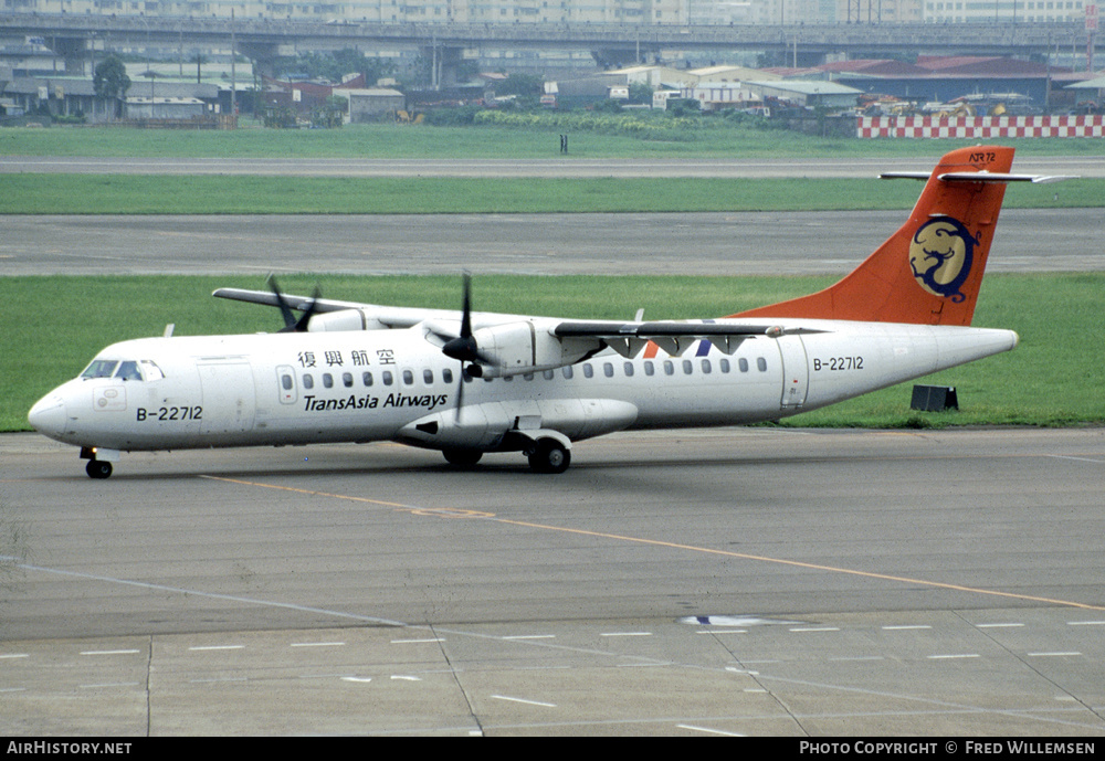 Aircraft Photo of B-22712 | ATR ATR-72-202 | TransAsia Airways | AirHistory.net #396187