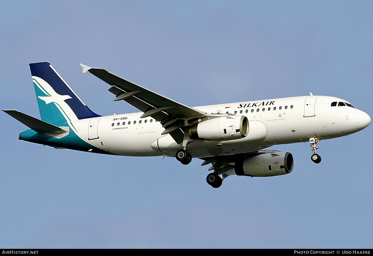 Aircraft Photo of 9V-SBB | Airbus A319-132 | SilkAir | AirHistory.net #396433