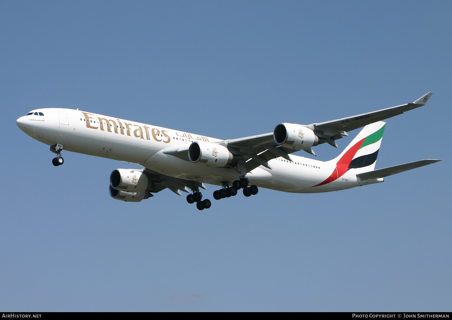 Aircraft Photo of A6-ERD | Airbus A340-541 | Emirates | AirHistory.net #396668