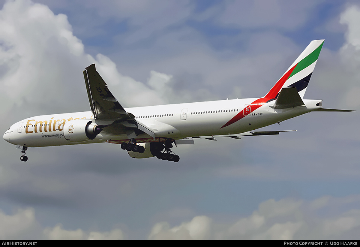Aircraft Photo of A6-EGE | Boeing 777-31H/ER | Emirates | AirHistory.net #396931