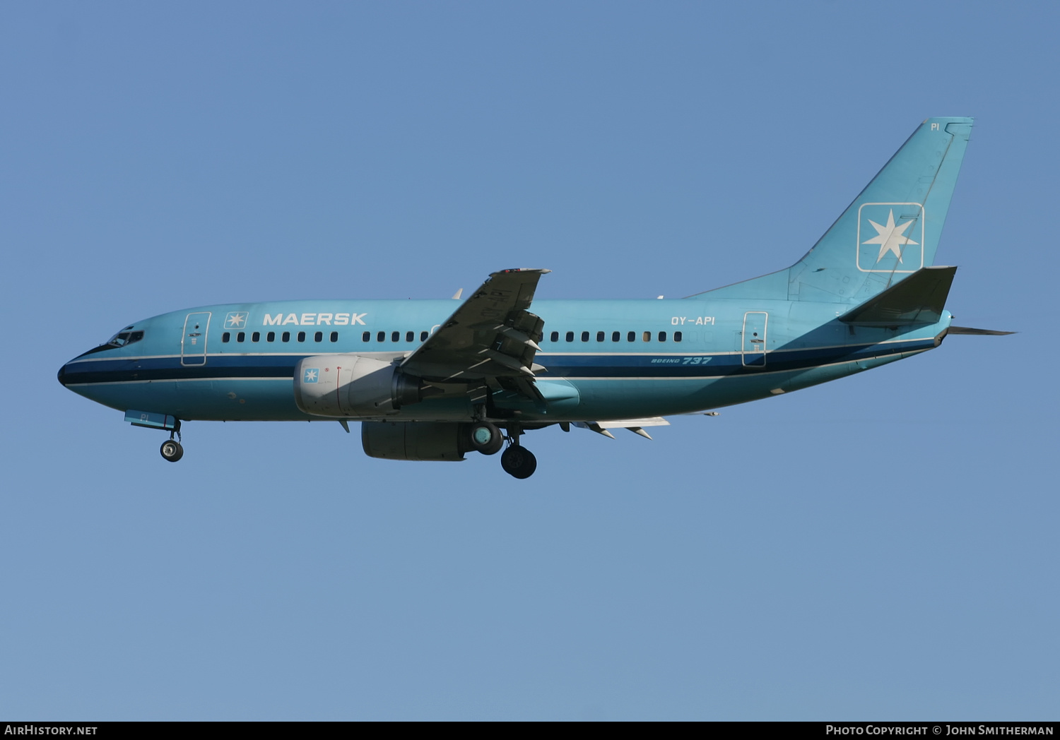 Aircraft Photo of OY-API | Boeing 737-5L9 | Maersk Air | AirHistory.net #396937