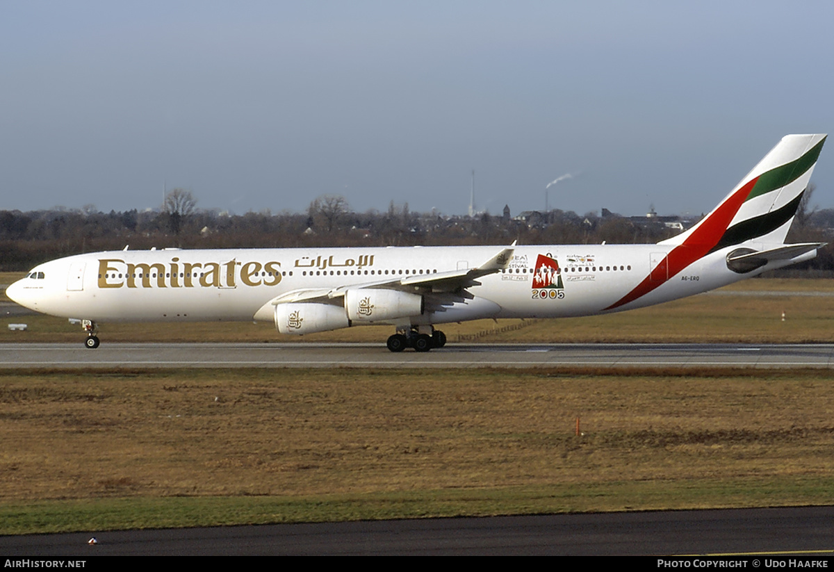 Aircraft Photo of A6-ERQ | Airbus A340-313 | Emirates | AirHistory.net #396985