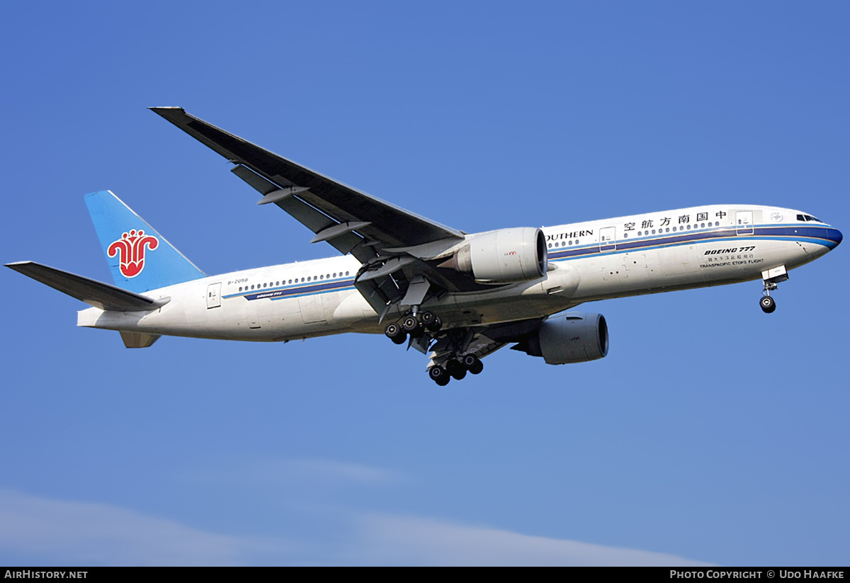Aircraft Photo of B-2058 | Boeing 777-21B/ER | China Southern Airlines | AirHistory.net #397220