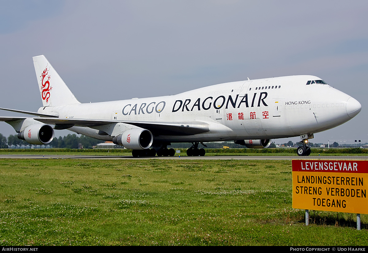 Aircraft Photo of B-KAF | Boeing 747-412(BCF) | Dragonair Cargo | AirHistory.net #397699