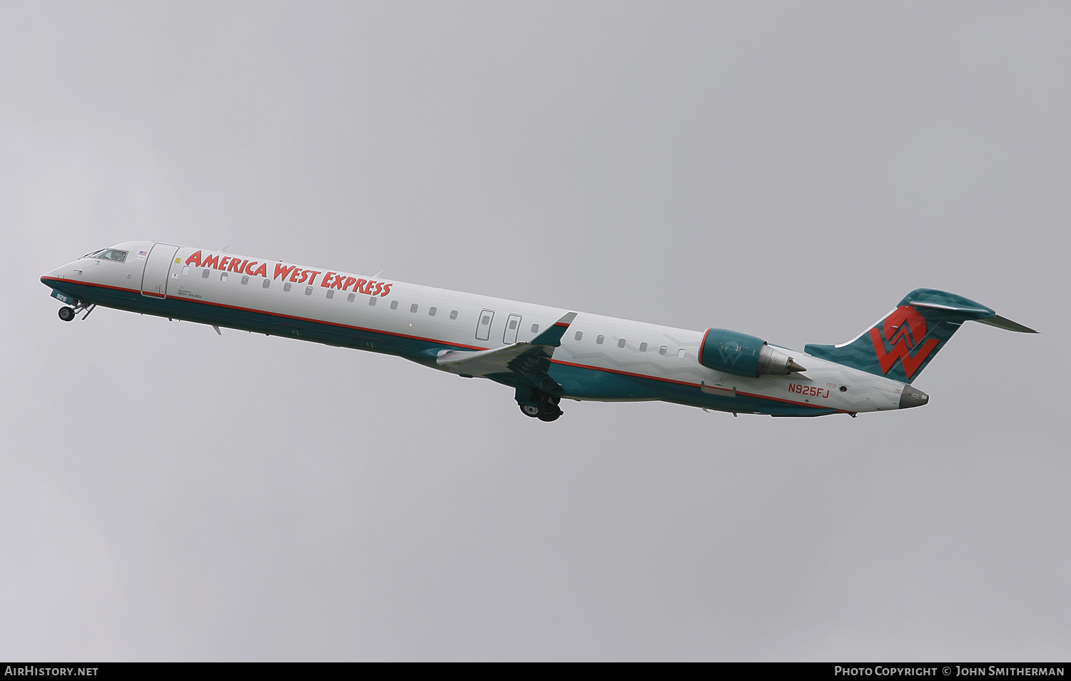 Aircraft Photo of N925FJ | Bombardier CRJ-900LR (CL-600-2D24) | America West Express | AirHistory.net #397940