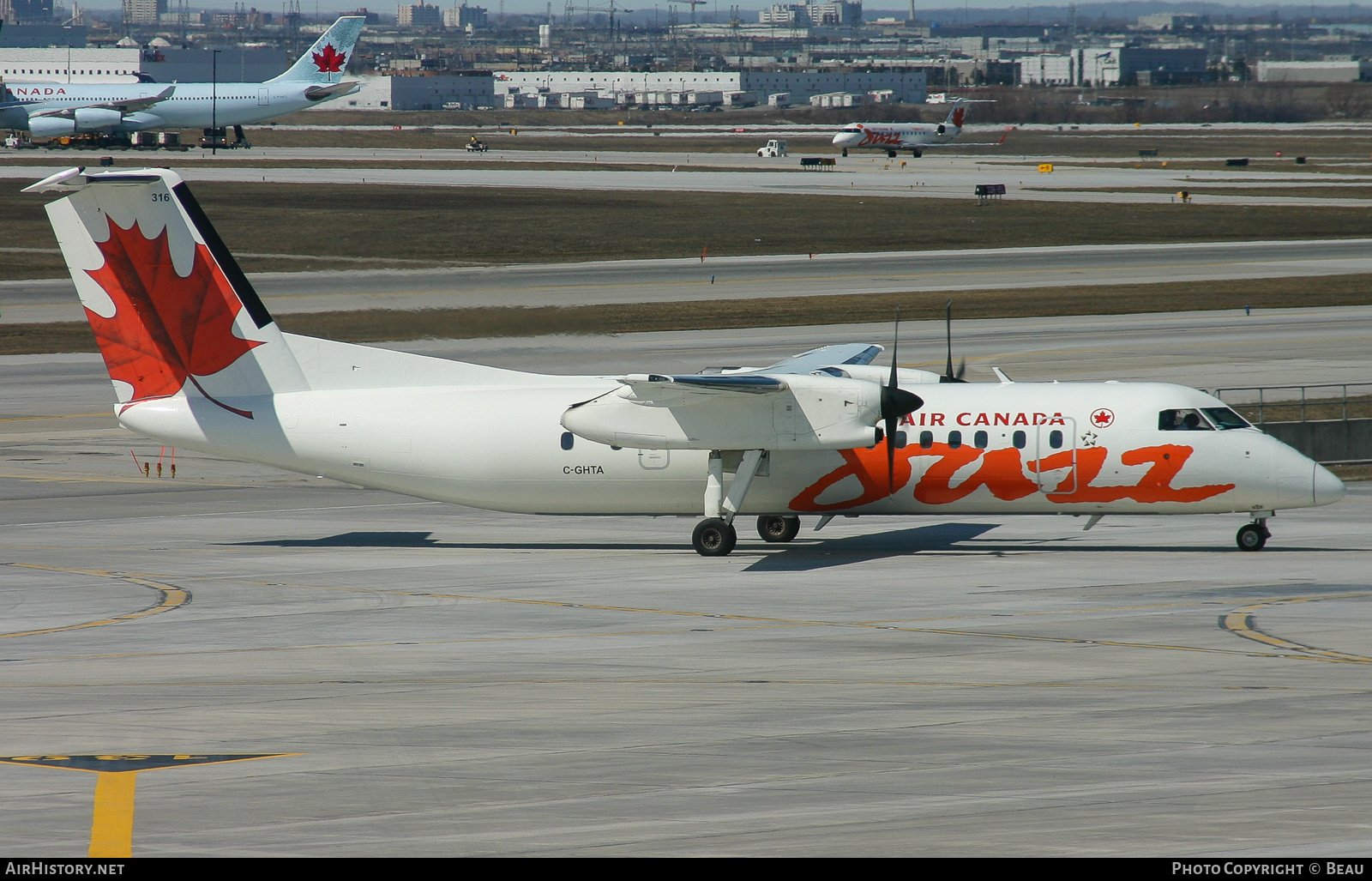 Aircraft Photo of C-GHTA | De Havilland Canada DHC-8-301 Dash 8 | Air Canada Jazz | AirHistory.net #397978