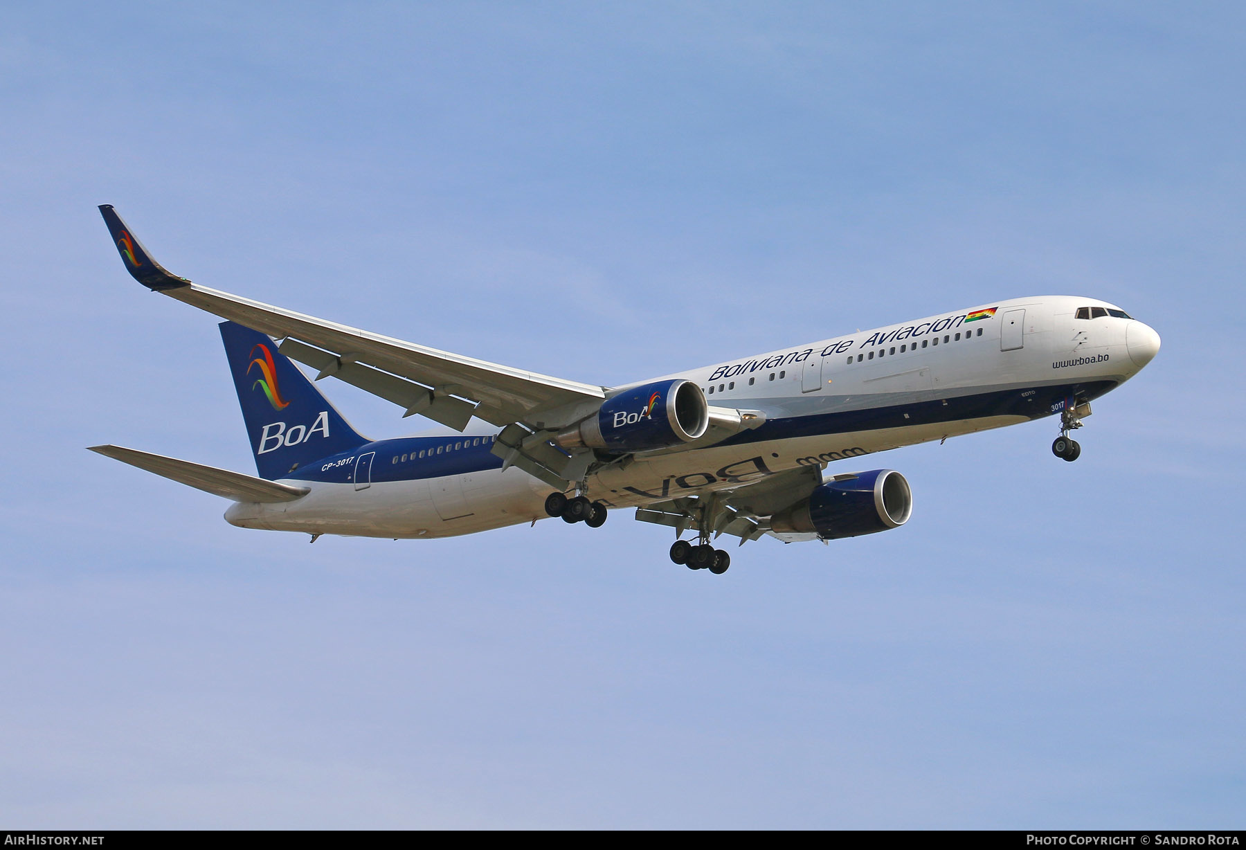 Aircraft Photo of CP-3017 | Boeing 767-328/ER | Boliviana de Aviación - BoA | AirHistory.net #398005