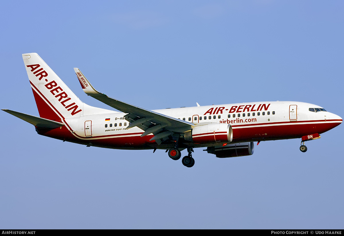 Aircraft Photo of D-ABBN | Boeing 737-76Q | Air Berlin | AirHistory.net #398207
