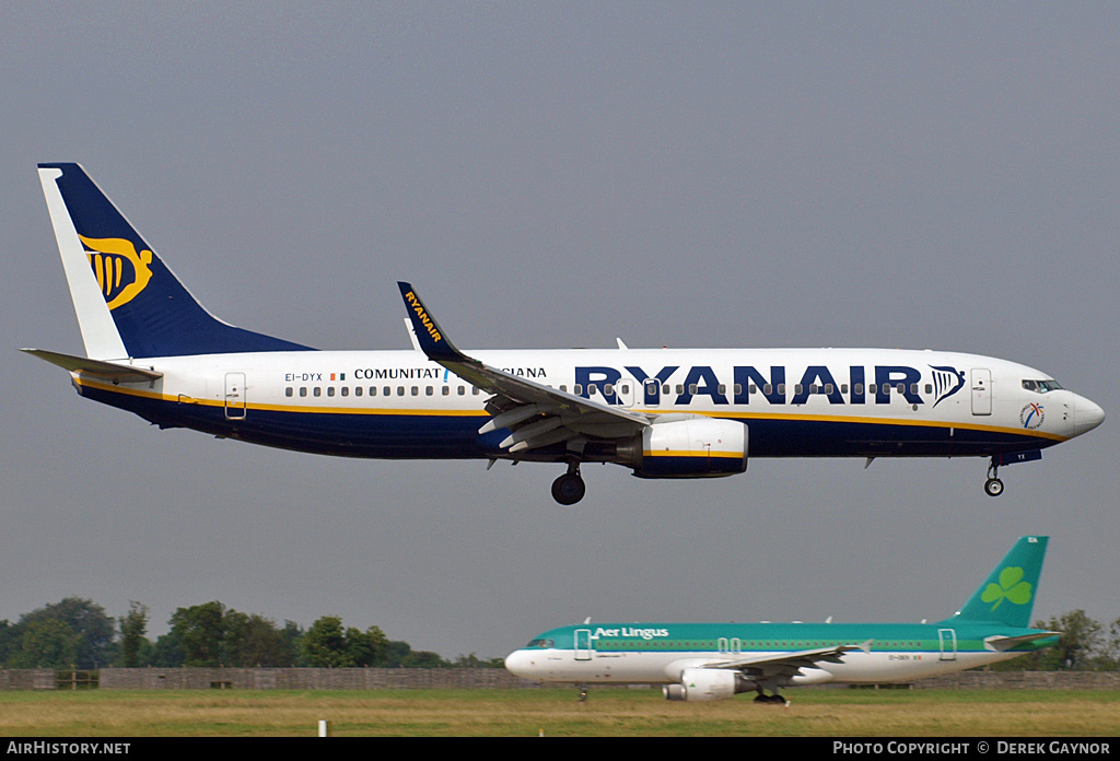 Aircraft Photo of EI-DYX | Boeing 737-8AS | Ryanair | AirHistory.net #398295