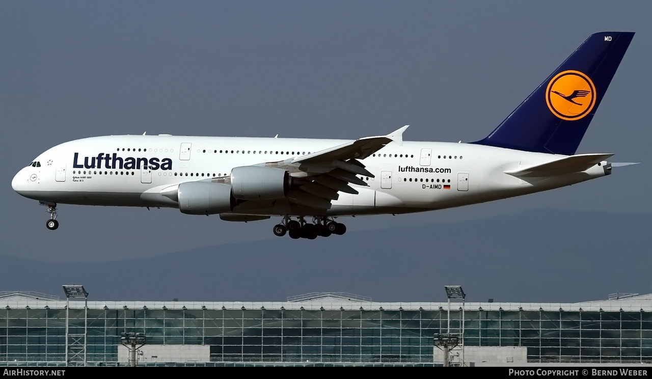 Aircraft Photo of D-AIMD | Airbus A380-841 | Lufthansa | AirHistory.net #398300