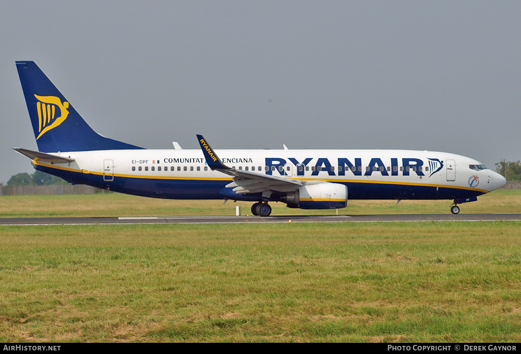 Aircraft Photo of EI-DPF | Boeing 737-8AS | Ryanair | AirHistory.net #398336