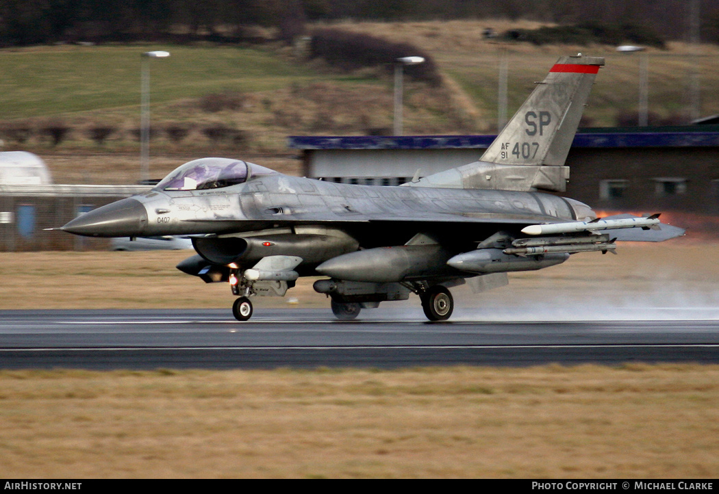 Aircraft Photo of 91-0407 / AF91-407 | General Dynamics F-16CM Fighting Falcon | USA - Air Force | AirHistory.net #398709