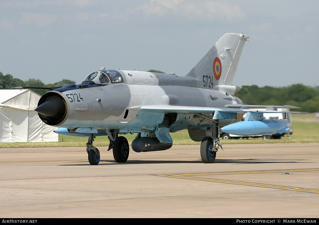 Aircraft Photo of 5724 | Mikoyan-Gurevich MiG-21MF-75 Lancer C | Romania - Air Force | AirHistory.net #399198
