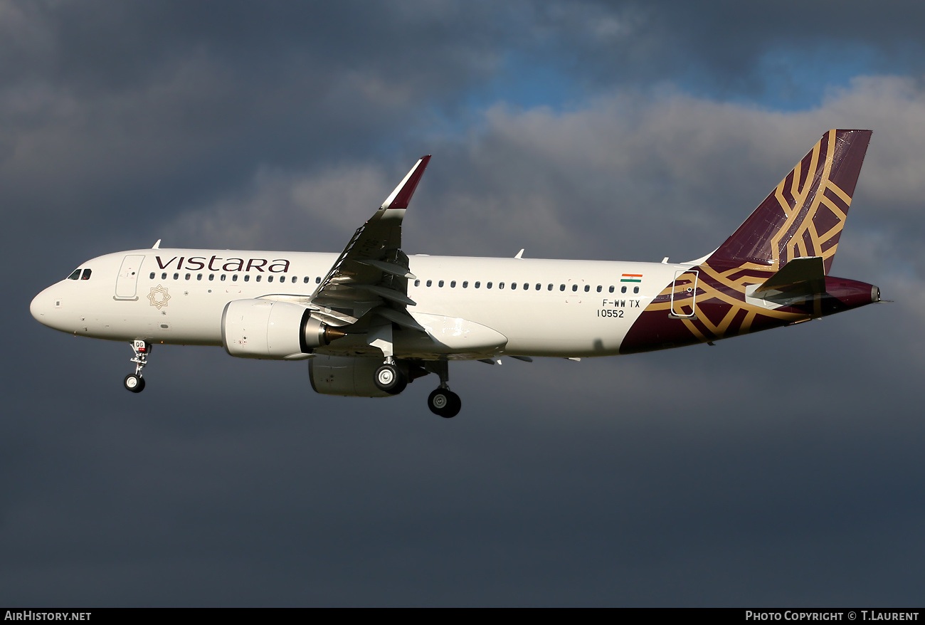 Aircraft Photo of F-WWTX | Airbus A320-251N | Vistara | AirHistory.net #399255