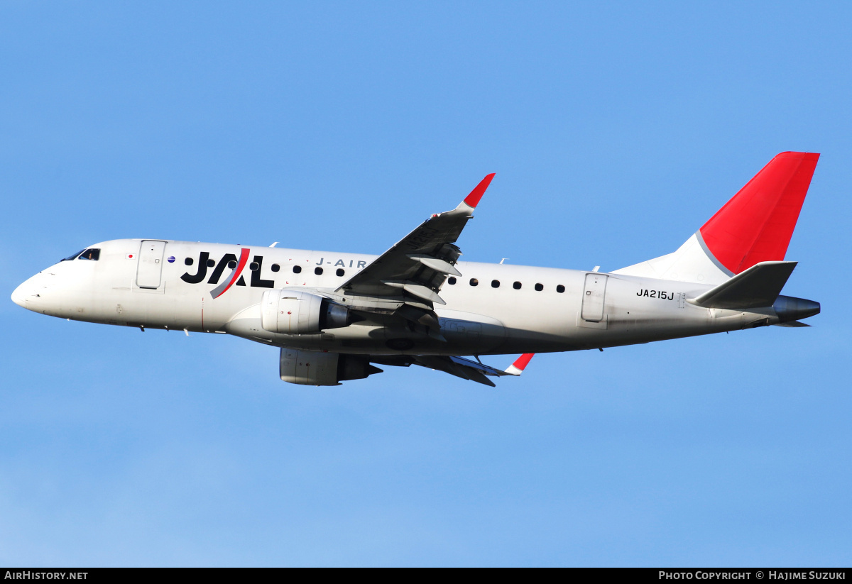 Aircraft Photo of JA215J | Embraer 170STD (ERJ-170-100STD) | Japan Airlines - JAL | AirHistory.net #399450