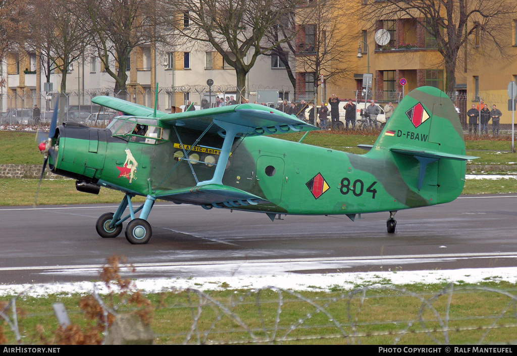 Aircraft Photo of D-FBAW / 804 | Antonov An-2T | East Germany - Air Force | AirHistory.net #399452