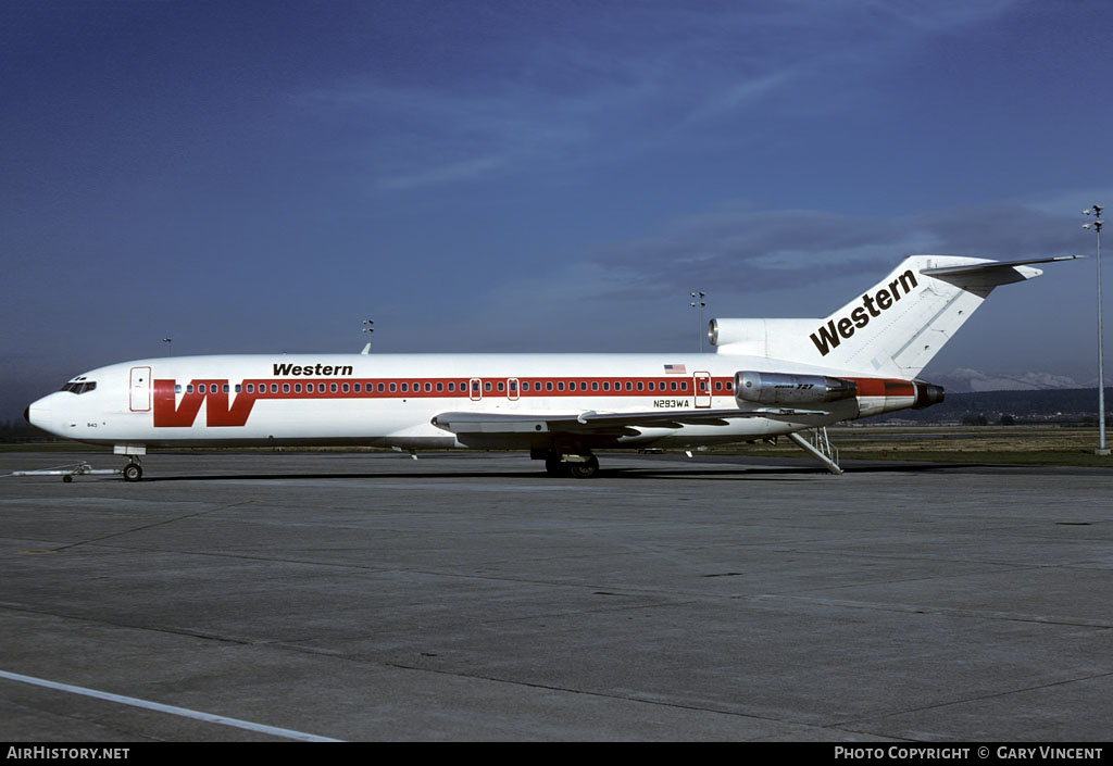 Aircraft Photo of N293WA | Boeing 727-247/Adv | Western Airlines | AirHistory.net #399970