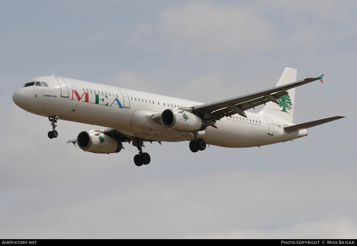 Aircraft Photo of F-ORME | Airbus A321-231 | MEA - Middle East Airlines | AirHistory.net #400039