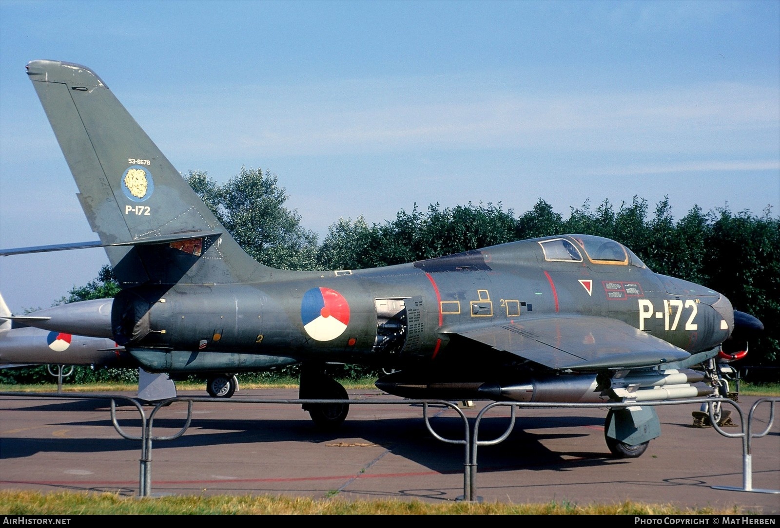 Aircraft Photo of P-172 | Republic F-84F Thunderstreak | Netherlands - Air Force | AirHistory.net #400215