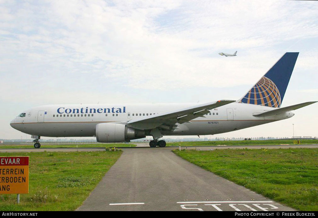 Aircraft Photo of N76151 | Boeing 767-224/ER | Continental Airlines | AirHistory.net #400222