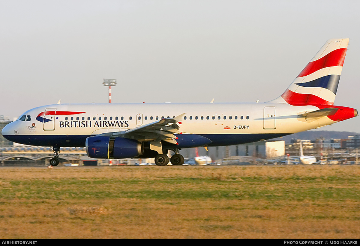 Aircraft Photo of G-EUPY | Airbus A319-131 | British Airways | AirHistory.net #400540