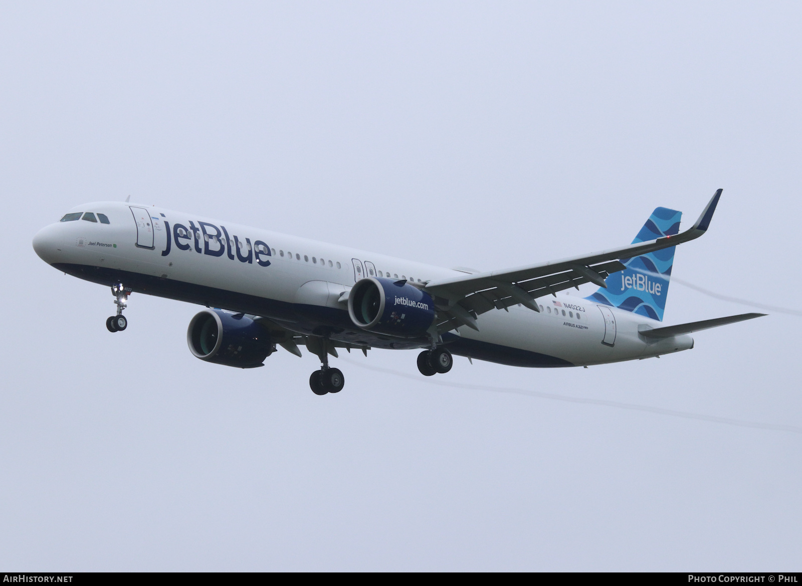 Aircraft Photo of N4022J | Airbus A321-271NXLR | JetBlue Airways | AirHistory.net #400675