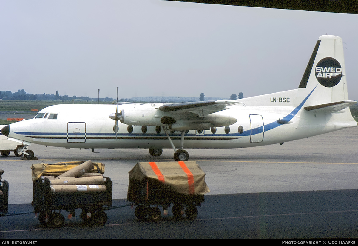 Aircraft Photo of LN-BSC | Fairchild F-27J | Swedair | AirHistory.net #400762