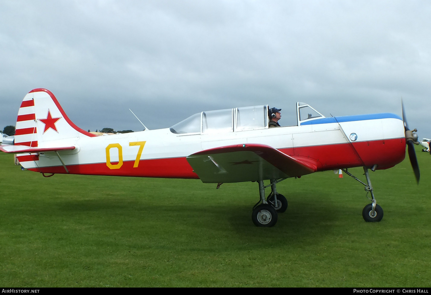 Aircraft Photo of G-BMJY / 07 yellow | Yakovlev Yak-18A | Soviet Union - Air Force | AirHistory.net #400909