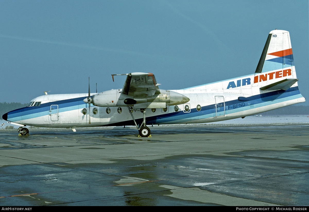 Aircraft Photo of F-BPND | Fokker F27-500 Friendship | Air Inter | AirHistory.net #400926