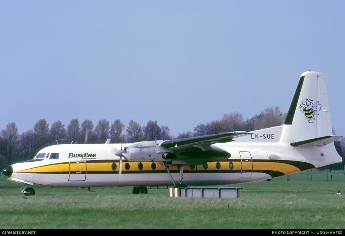 Aircraft Photo of LN-SUE | Fokker F27-100 Friendship | Busy Bee of Norway | AirHistory.net #400947