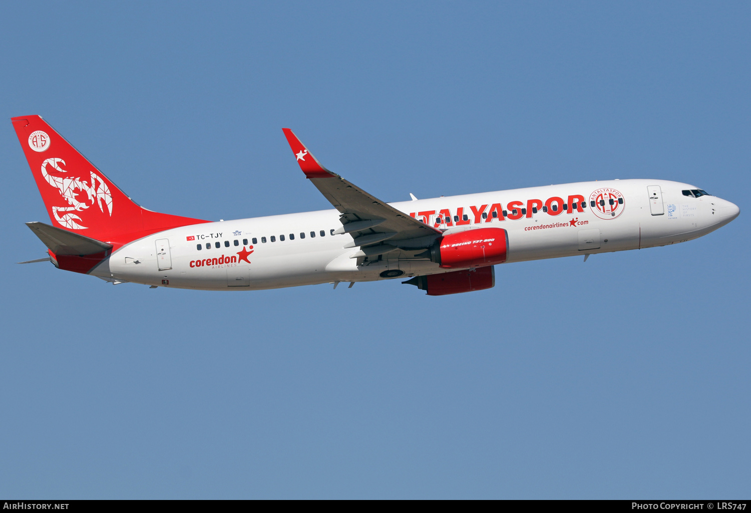 Aircraft Photo of TC-TJY | Boeing 737-8AS | Corendon Airlines | AirHistory.net #401160