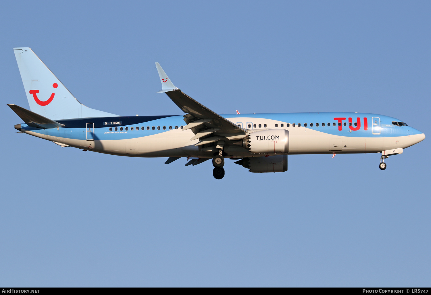 Aircraft Photo of G-TUMS | Boeing 737-8 Max 8 | TUI | AirHistory.net #401225