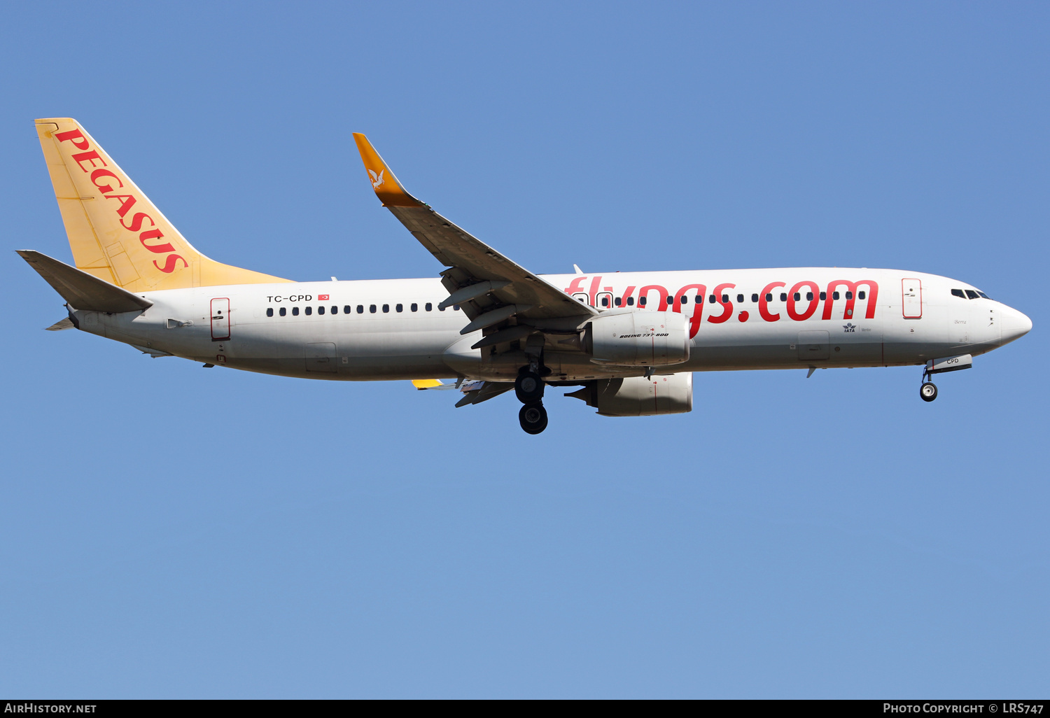 Aircraft Photo of TC-CPD | Boeing 737-82R | Pegasus Airlines | AirHistory.net #401394