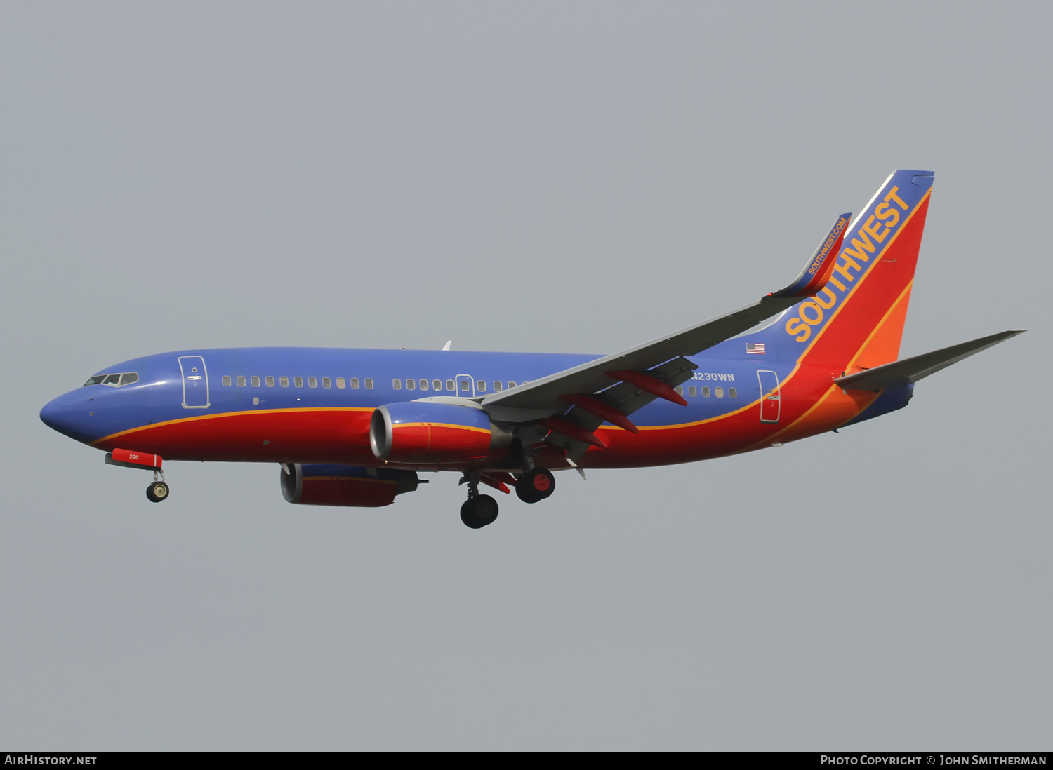 Aircraft Photo of N230WN | Boeing 737-7H4 | Southwest Airlines | AirHistory.net #401928