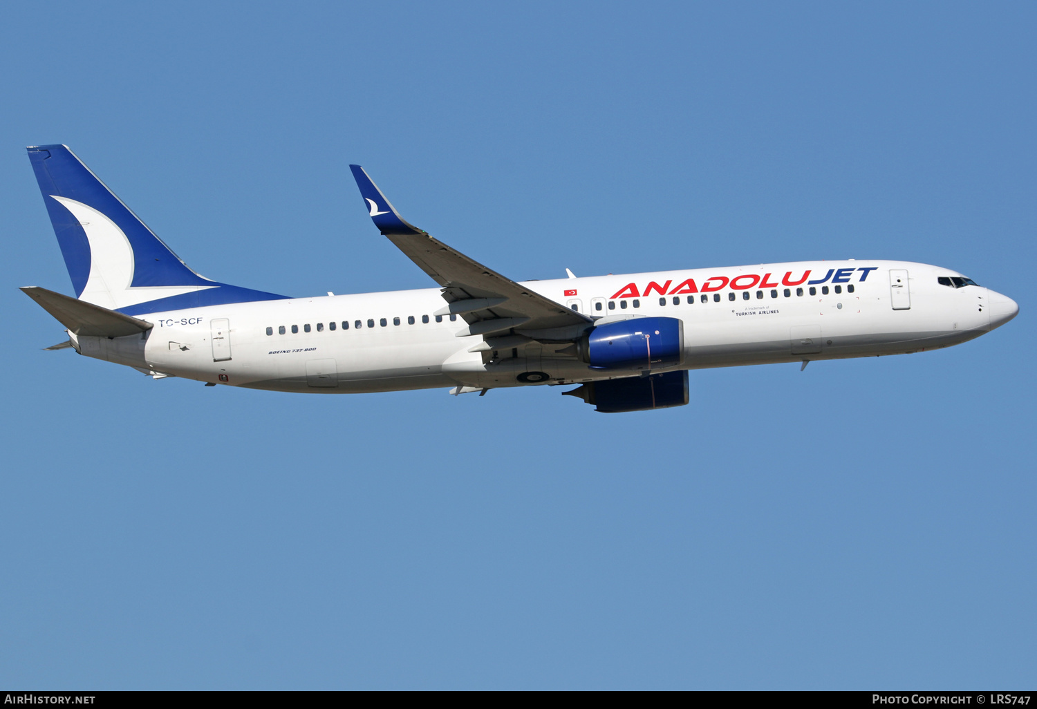 Aircraft Photo of TC-SCF | Boeing 737-8AL | AnadoluJet | AirHistory.net #401937