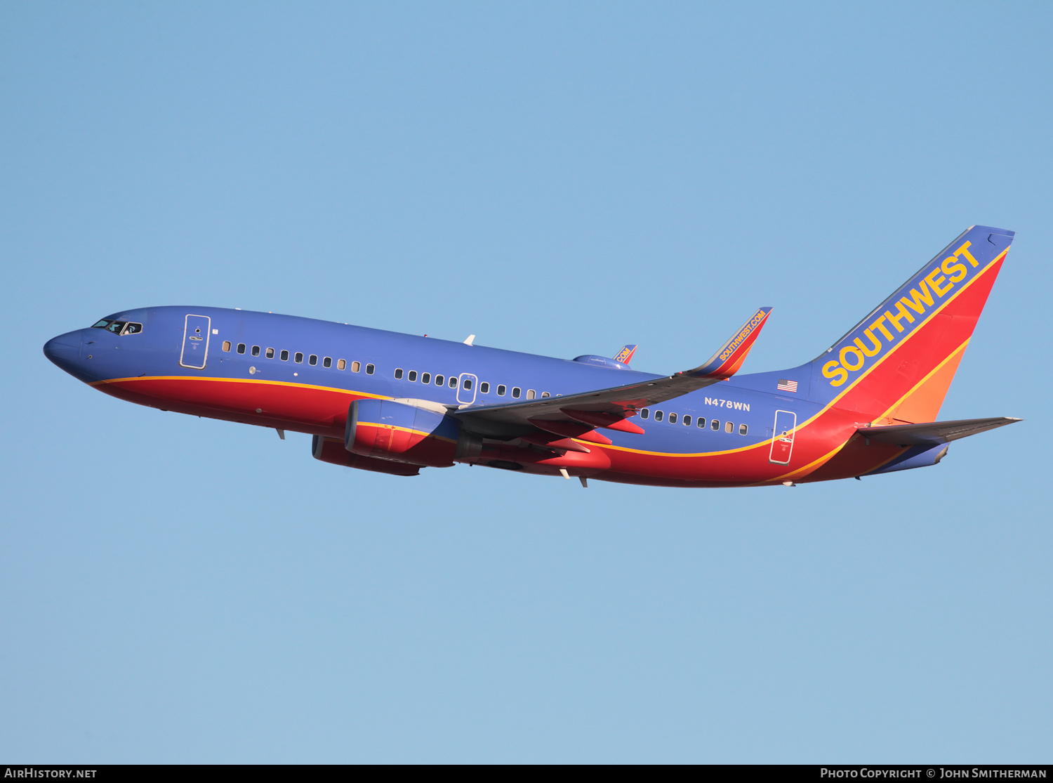 Aircraft Photo of N478WN | Boeing 737-7H4 | Southwest Airlines | AirHistory.net #401955