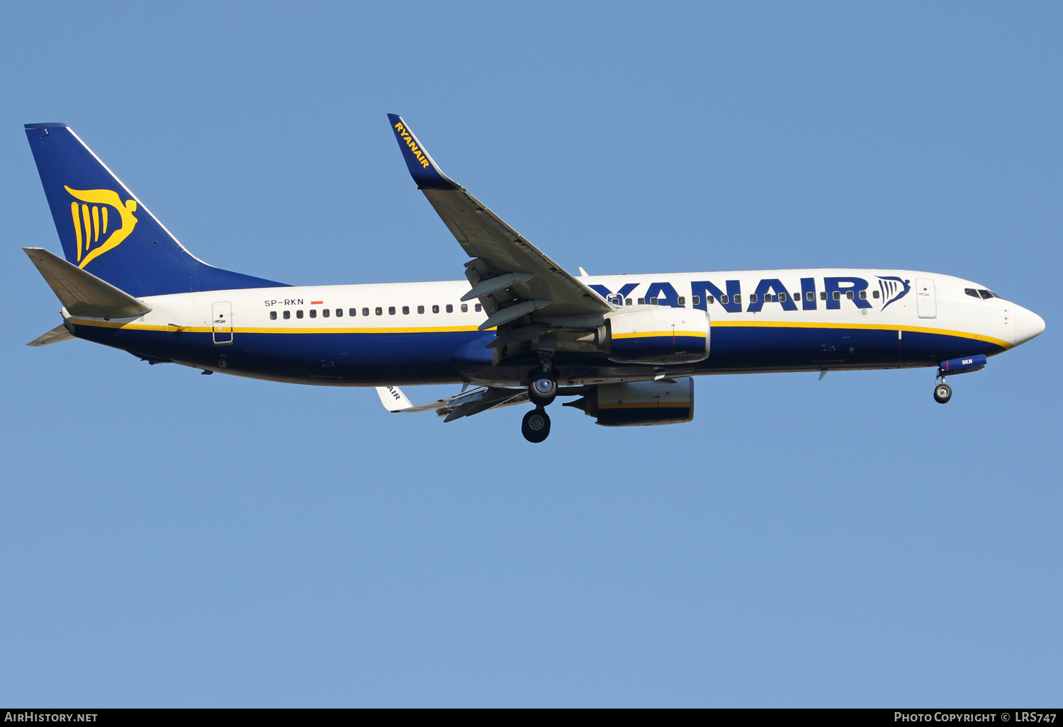 Aircraft Photo of SP-RKN | Boeing 737-8AS | Ryanair | AirHistory.net #401978
