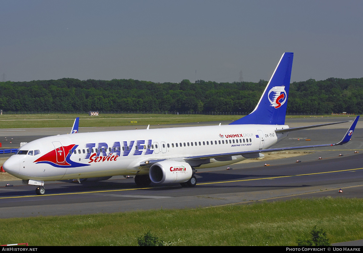 Aircraft Photo of OK-TVG | Boeing 737-8Q8 | Travel Service | AirHistory.net #402140