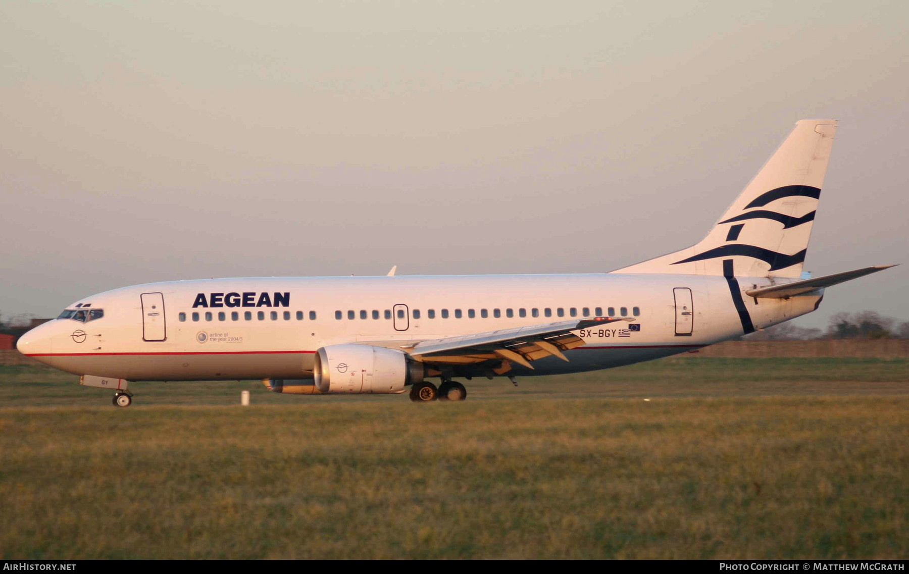 Aircraft Photo of SX-BGY | Boeing 737-31S | Aegean Airlines | AirHistory.net #402284