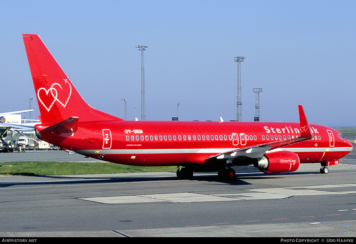 Aircraft Photo of OY-SEM | Boeing 737-8BK | Sterling European Airlines | AirHistory.net #402426