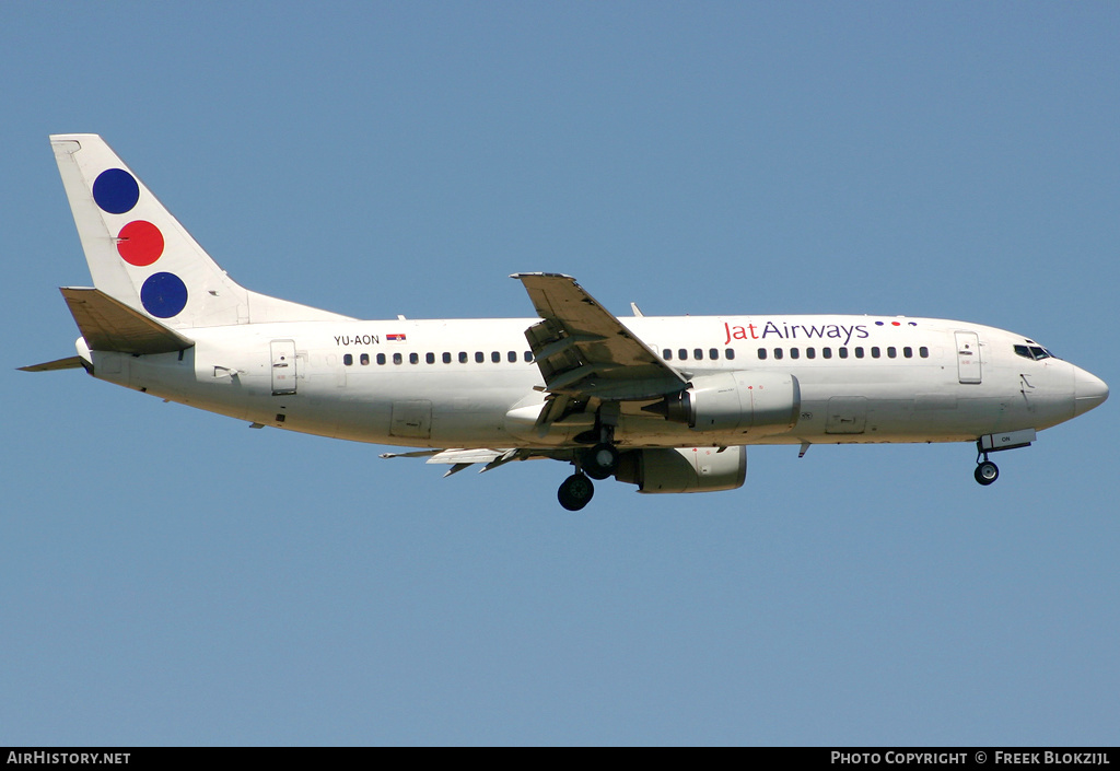 Aircraft Photo of YU-AON | Boeing 737-3Q4 | Jat Airways | AirHistory.net #402656