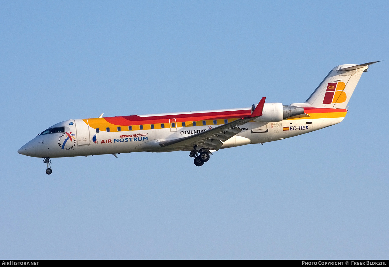 Aircraft Photo of EC-HEK | Bombardier CRJ-200ER (CL-600-2B19) | Iberia Regional | AirHistory.net #402668