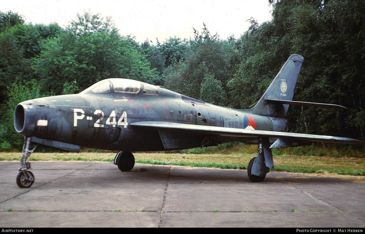 Aircraft Photo of P-244 / 53-6752 | Republic F-84F Thunderstreak | Netherlands - Air Force | AirHistory.net #402689