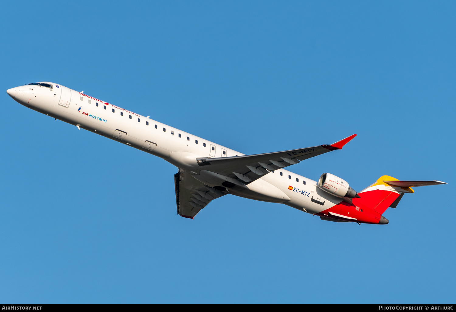 Aircraft Photo of EC-MTZ | Bombardier CRJ-1000 (CL-600-2E25) | Iberia Regional | AirHistory.net #402729