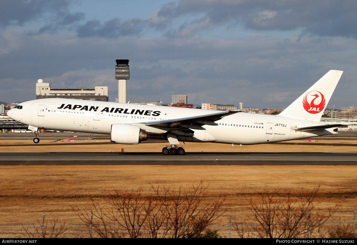 Aircraft Photo of JA772J | Boeing 777-246 | Japan Airlines - JAL | AirHistory.net #402766