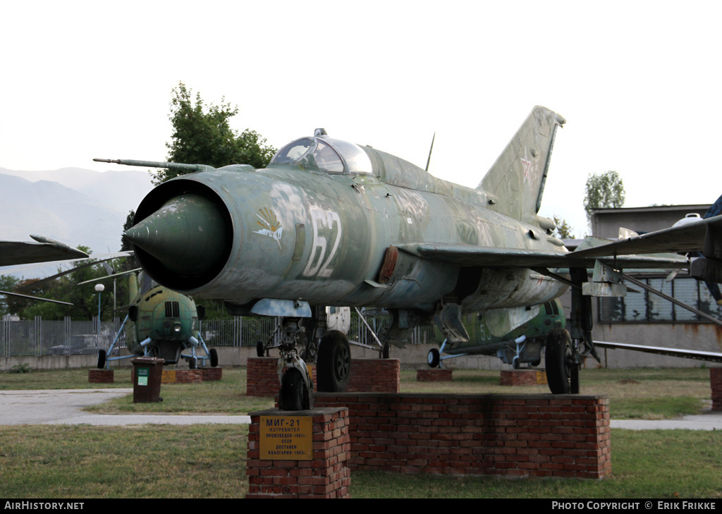 Aircraft Photo of 62 | Mikoyan-Gurevich MiG-21PFM | Bulgaria - Air Force | AirHistory.net #402828